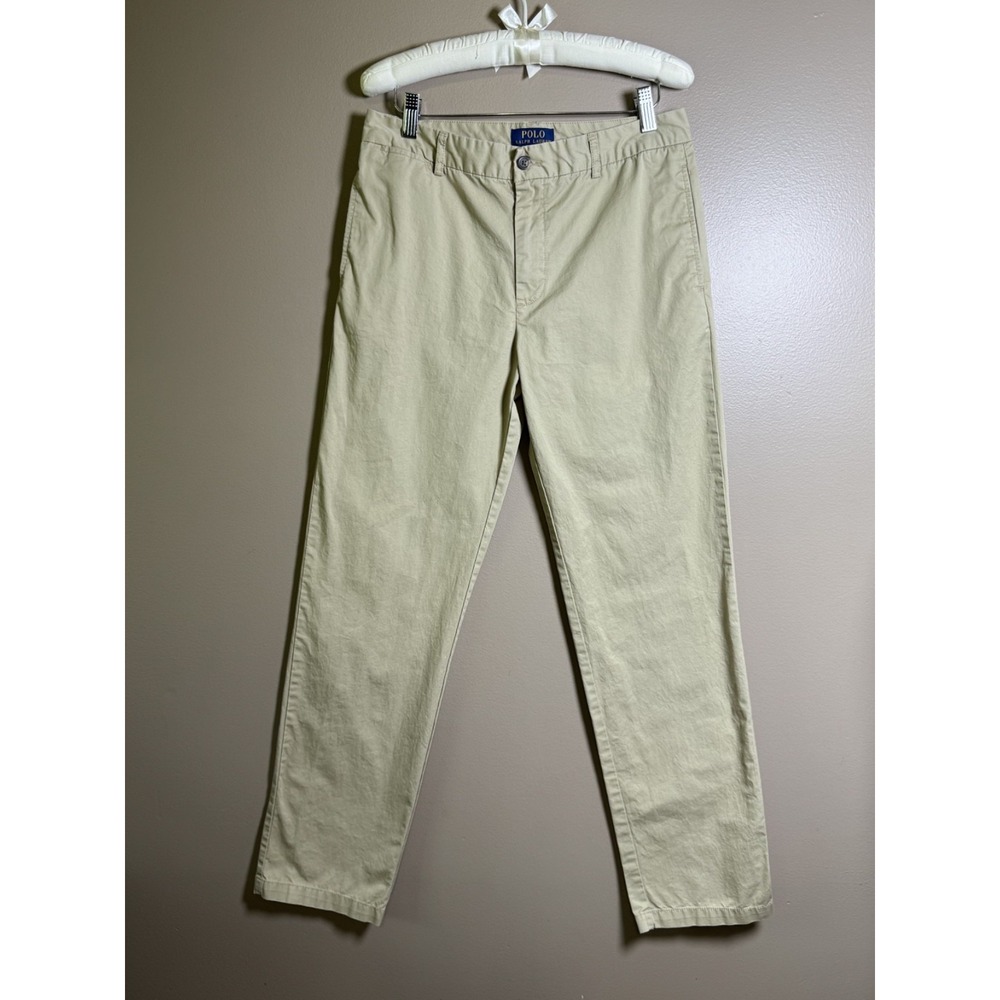 Polo Ralph Lauren Boys Khaki Chino Pants Tan Cotton Twill Trousers Size 20